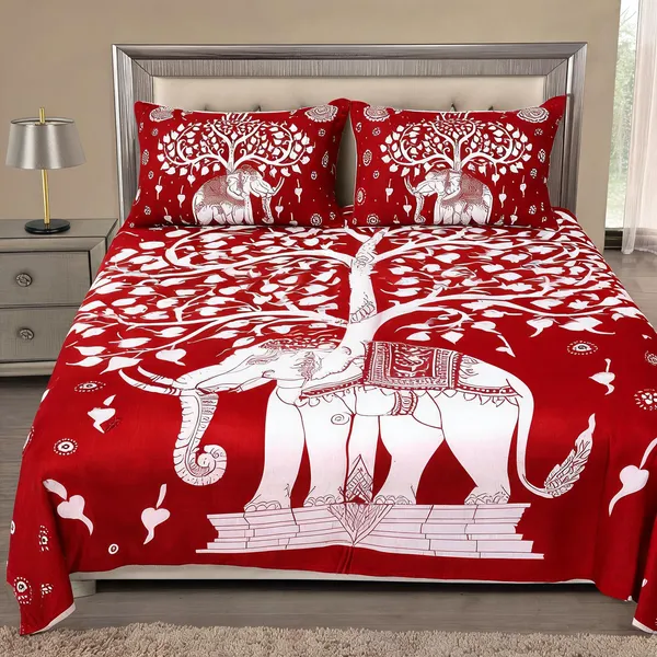 Cotton_Printed_Red_Bed_Sheet_With_2_Pillow_Covers