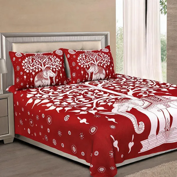 Cotton_Printed_Red_Bed_Sheet_With_2_Pillow_Covers