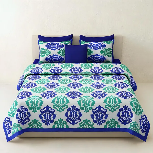 Cotton_Multicolor_Printed_Bed_Sheet_With_2_Pillow_Covers