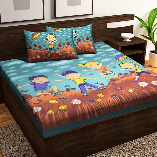 Cotton_Jaipuri_Prints_Multicolor_Bed_Sheet_With_2_Pillow_Covers