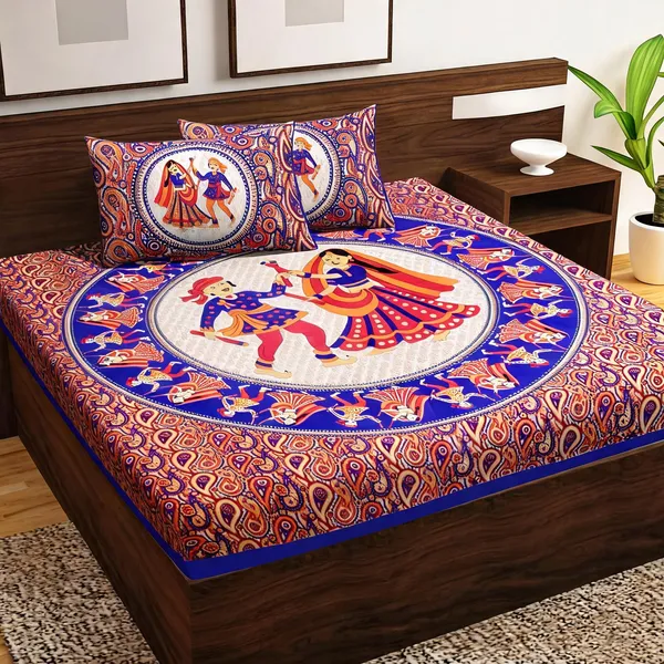 Cotton_Multicolor_Printed_Bed_Sheet_With_2_Pillow_Covers
