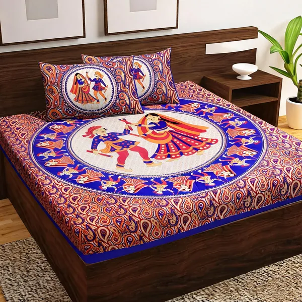 Cotton_Multicolor_Printed_Bed_Sheet_With_2_Pillow_Covers