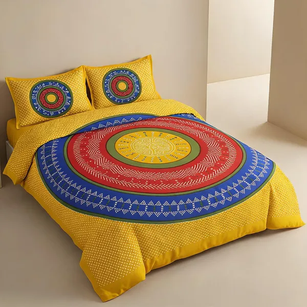 Cotton_Multicolor_Printed_Bed_Sheet_With_2_Pillow_Covers