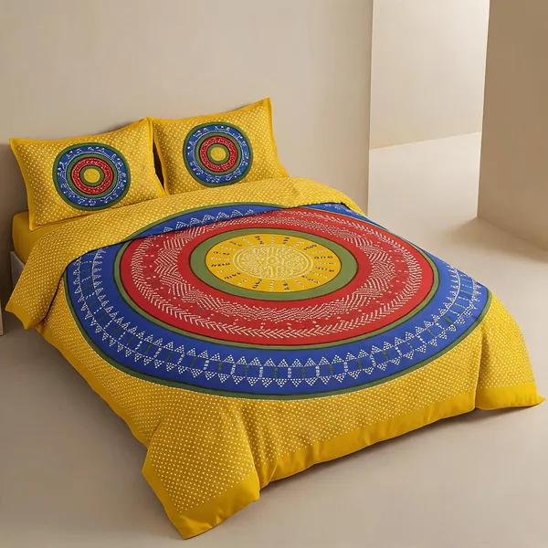 Cotton_Multicolor_Printed_Bed_Sheet_With_2_Pillow_Covers
