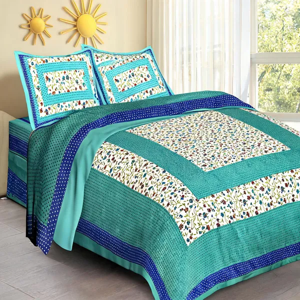 Cotton_Printed_Blue_Bed_Sheet_With_2_Pillow_Covers