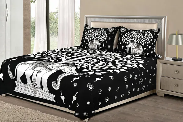 Cotton_Jaipuri_Print_Multicolor_Bed_Sheet_With_2_Pillow_Covers