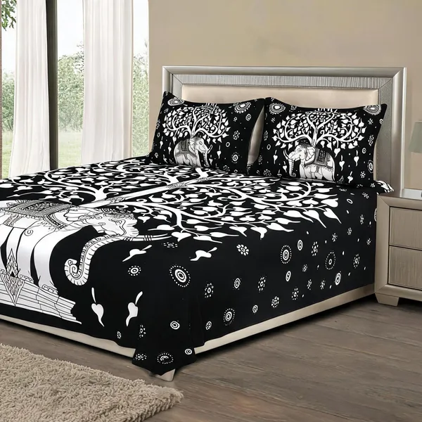 Cotton_Jaipuri_Print_Multicolor_Bed_Sheet_With_2_Pillow_Covers