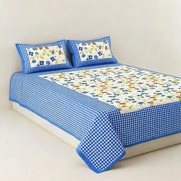 Cotton_Blue_White_Floral_Bed_Sheet_With_2_Pillow_Covers