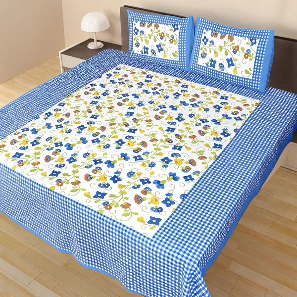 Cotton_Printed_Blue_Bed_Sheet_With_2_Pillow_Covers