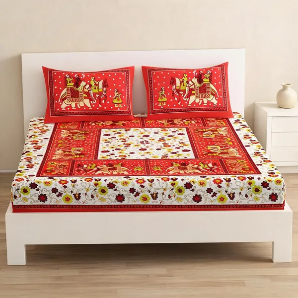 Cotton_Printed_Multicolor_Bed_Sheet_With_2_Pillow_Covers