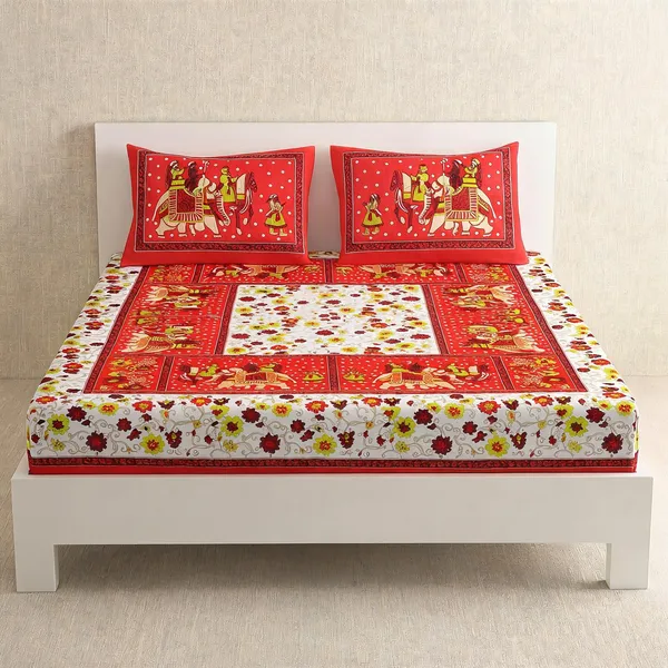 Cotton_Printed_Multicolor_Bed_Sheet_With_2_Pillow_Covers