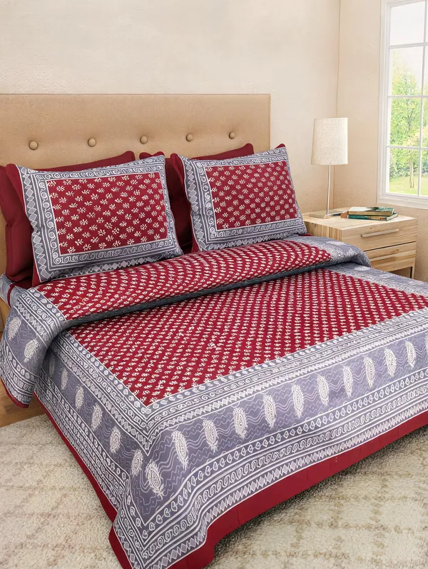 Cotton_Jaipuri_Print_Multicolor_Bed_Sheet_With_2_Pillow_Covers