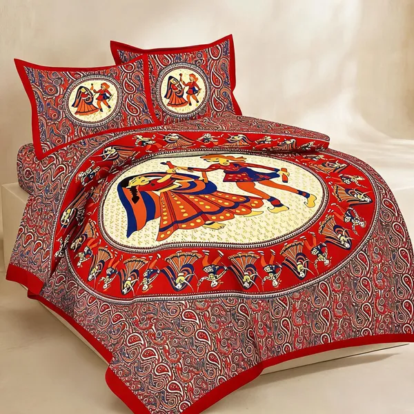 Cotton_Multicolor_Printed_Bed_Sheet_With_2_Pillow_Covers
