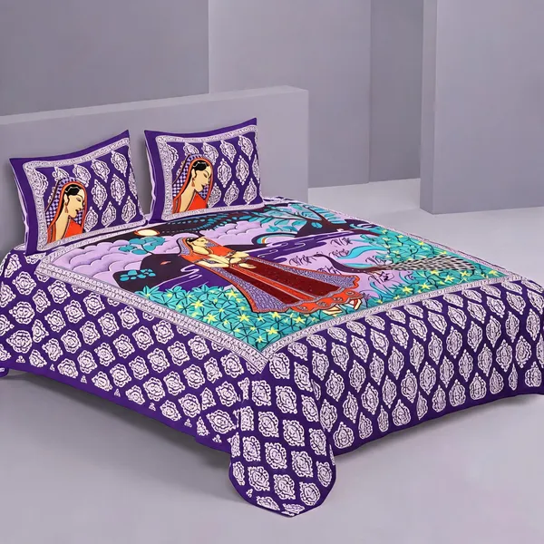 Cotton_Multicolor_Printed_Bed_Sheet_With_2_Pillow_Covers