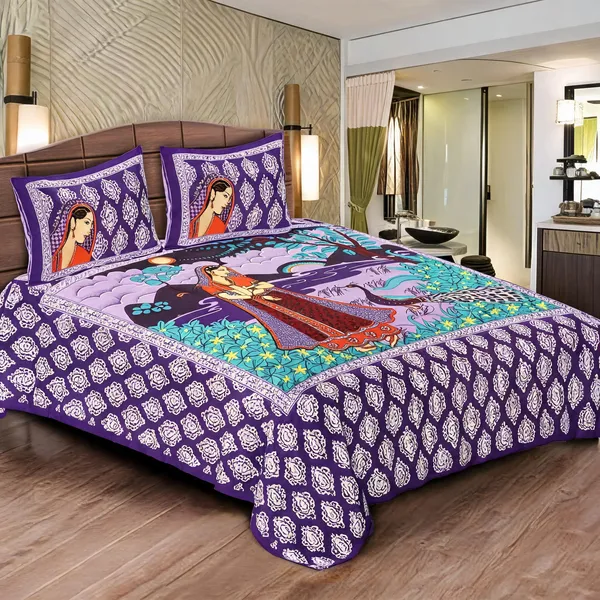 Cotton_Multicolor_Printed_Bed_Sheet_With_2_Pillow_Covers