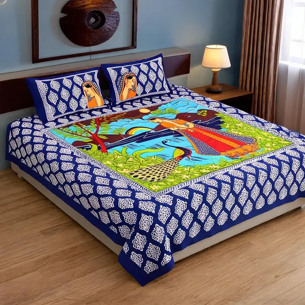 Cotton_Printed_Multicolor_Bed_Sheet_With_2_Pillow_Covers