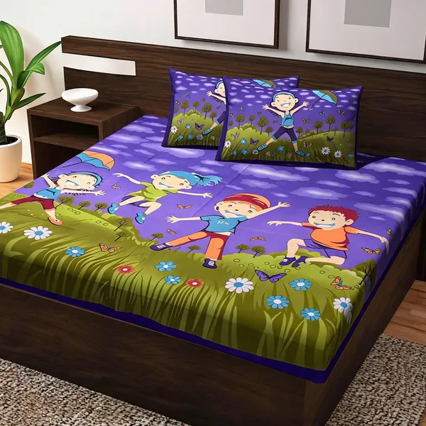 Cotton_Multicolor_Printed_Bed_Sheet_With_2_Pillow_Covers