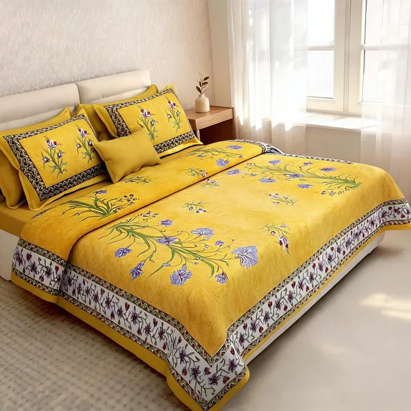Cotton_Jaipuri_Print_Multicolor_Bed_Sheet_With_2_Pillow_Covers