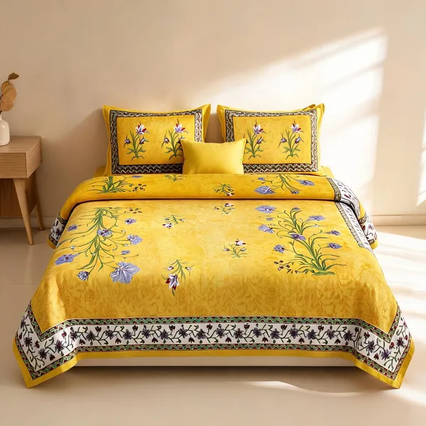 Cotton_Jaipuri_Print_Multicolor_Bed_Sheet_With_2_Pillow_Covers