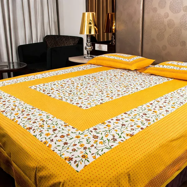 Cotton_Floral_Multicolor_Bed_Sheet_With_2_Pillow_Covers