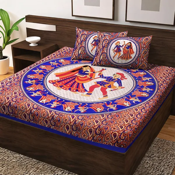 Cotton_Jaipuri_Print_Multicolor_Bed_Sheet_With_2_Pillow_Covers