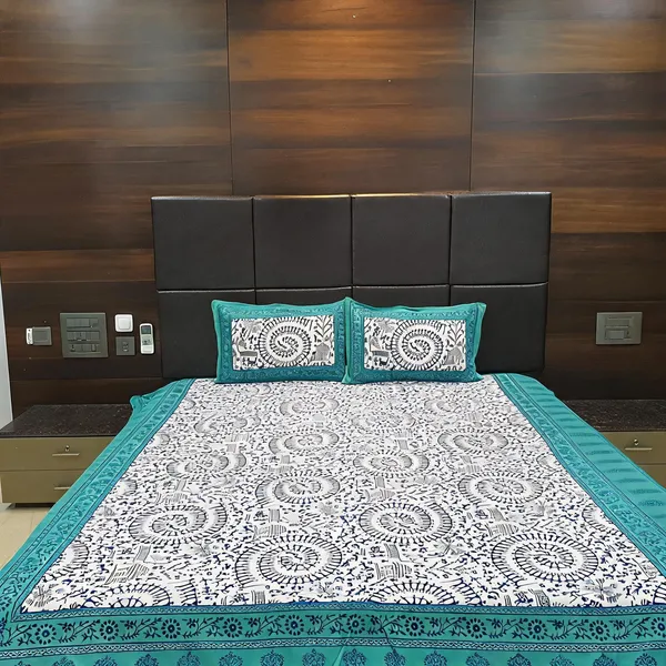 Cotton_Jaipuri_Prints_Multicolor_Bed_Sheet_With_2_Pillow_Covers