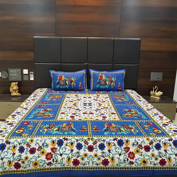 Cotton_Jaipuri_Multicolor_Jaipuri_Prints_Bed_Sheet_With_2_Pillow_Covers