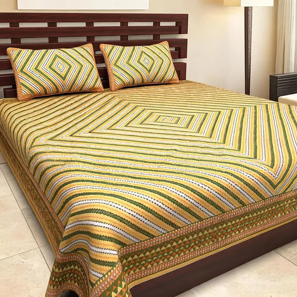 Cotton_Multicolor_Geometric_Bed_Sheet_With_2_Pillow_Covers