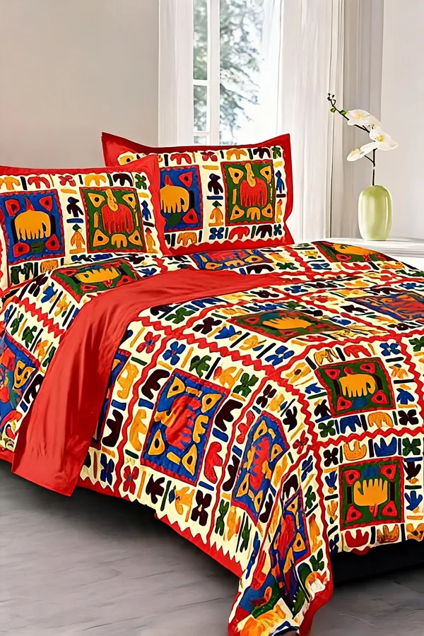 Cotton_Jaipuri_Print_Multicolor_Bed_Sheet_With_2_Pillow_Covers