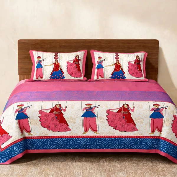 Cotton_Multicolor_Printed_Bed_Sheet_With_2_Pillow_Covers