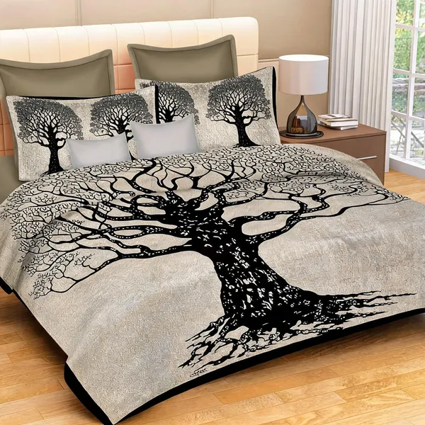 Cotton_Jaipuri_Print_Multicolor_Bed_Sheet_With_2_Pillow_Covers
