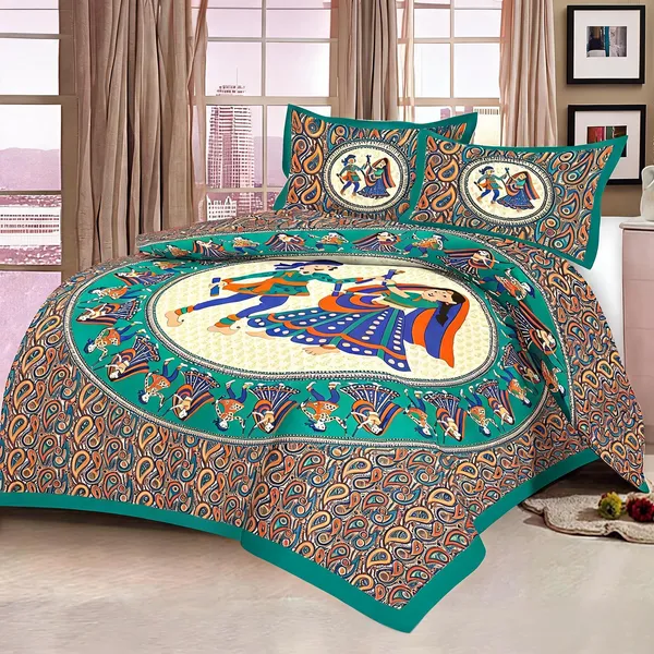 Cotton_Printed_Multicolor_Bed_Sheet_With_2_Pillow_Covers