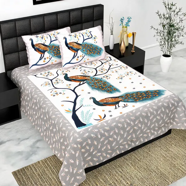 Cotton_Checkered_Multicolor_Bed_Sheet_With_2_Pillow_Covers