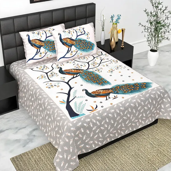 Cotton_Checkered_Multicolor_Bed_Sheet_With_2_Pillow_Covers
