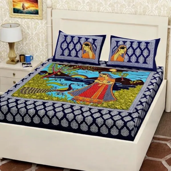 Cotton_Multicolor_Printed_Bed_Sheet_With_2_Pillow_Covers