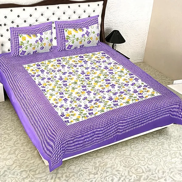 Cotton_Printed_Purple_And_White_Bed_Sheet_With_2_Pillow_Covers