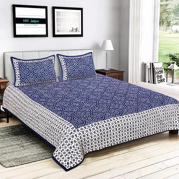 Cotton_Blue_Printed_Bed_Sheet_With_2_Pillow_Covers