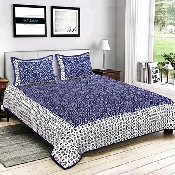 Cotton_Blue_Printed_Bed_Sheet_With_2_Pillow_Covers