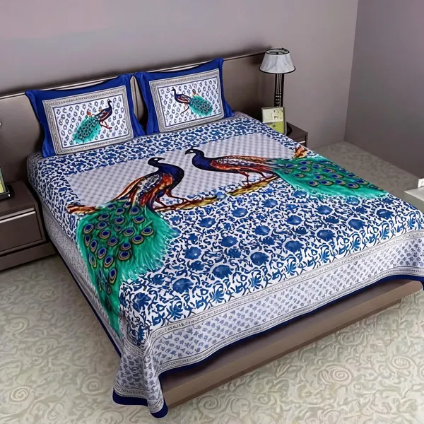 Cotton_Multicolor_Printed_Bed_Sheet_With_2_Pillow_Covers