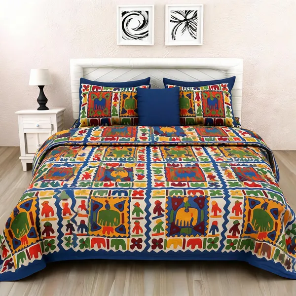 Cotton_Jaipuri_Print_Multicolor_Bed_Sheet_With_2_Pillow_Covers