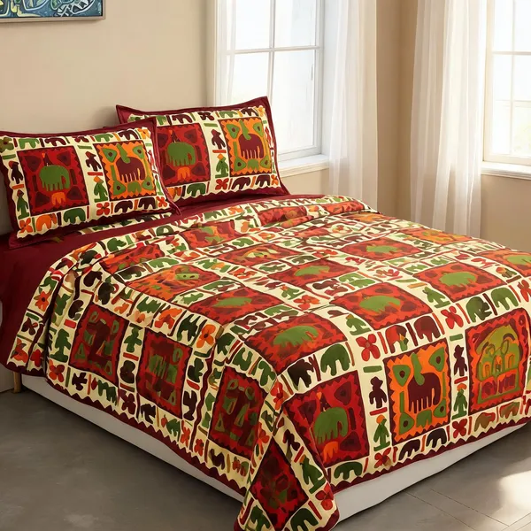 Cotton_Multicolor_Printed_Bed_Sheet_With_2_Pillow_Covers