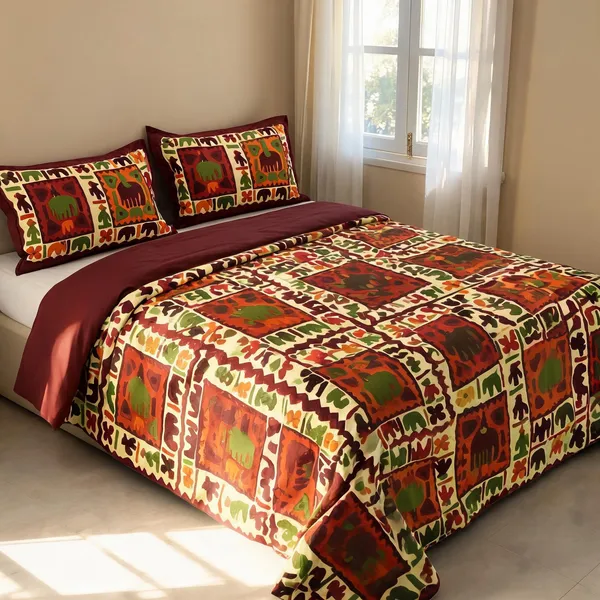 Cotton_Multicolor_Printed_Bed_Sheet_With_2_Pillow_Covers