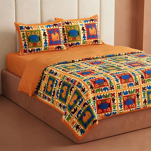 Cotton_Jaipuri_Prints_Multicolor_Bed_Sheet_With_2_Pillow_Covers