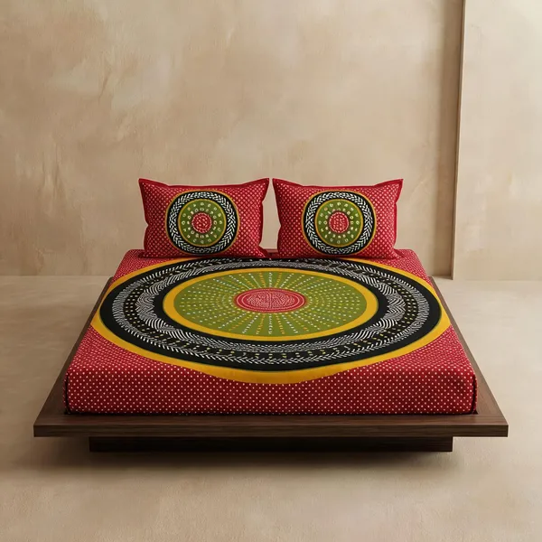 Cotton_Jaipuri_Prints_Multicolor_Bed_Sheet_With_2_Pillow_Covers