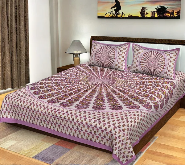 Cotton_Jaipuri_Prints_Multicolor_Bed_Sheet_With_2_Pillow_Covers