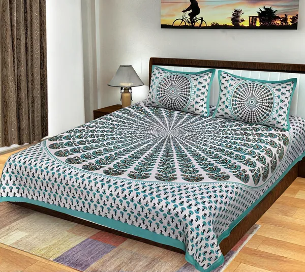 Cotton_Jaipuri_Prints_Multicolor_Bed_Sheet_With_2_Pillow_Covers