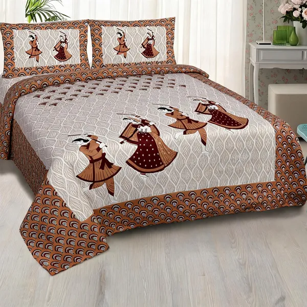 Cotton_Jaipuri_Prints_Multicolor_Bed_Sheet_With_2_Pillow_Covers
