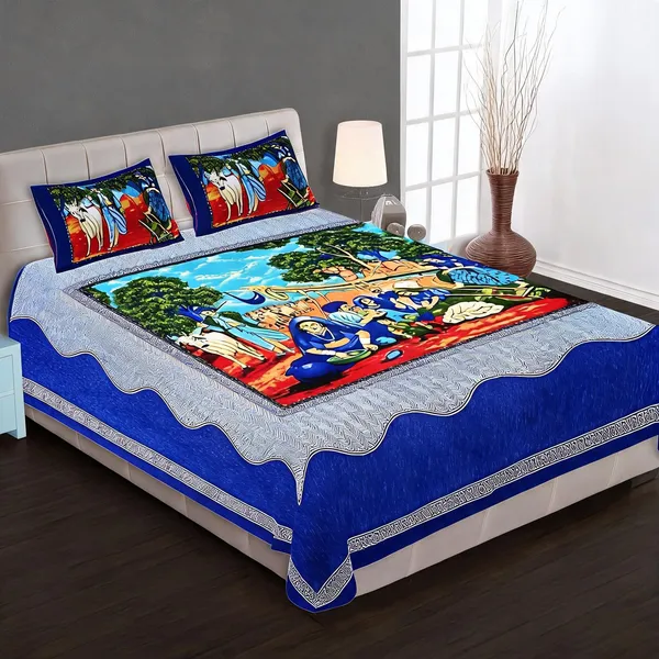Cotton_Multicolor_Printed_Bed_Sheet_With_2_Pillow_Covers