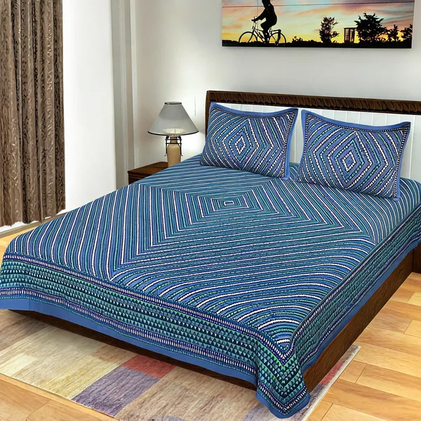 Cotton_Jaipuri_Prints_Multicolor_Bed_Sheet_With_2_Pillow_Covers