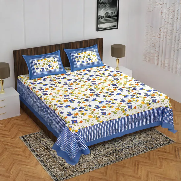 Cotton_Jaipuri_Print_Multicolor_Bed_Sheet_With_2_Pillow_Covers